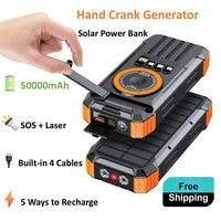 Hand Crank Solar Power Bank 5-in-1