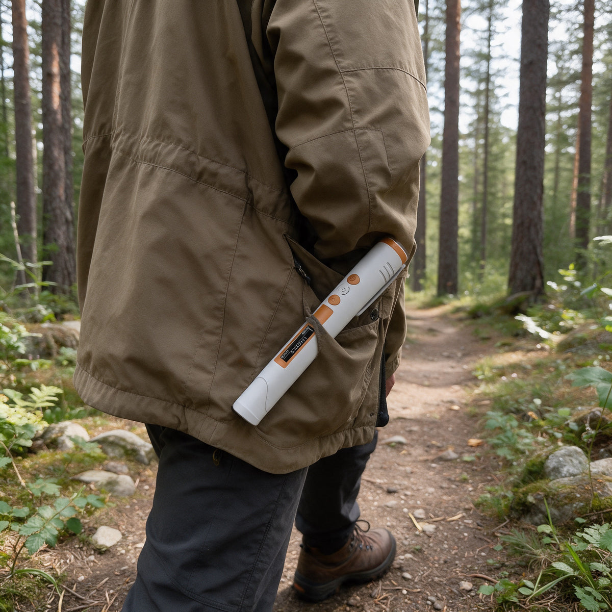 Pen Dosimeter with Dose Alarm, in use