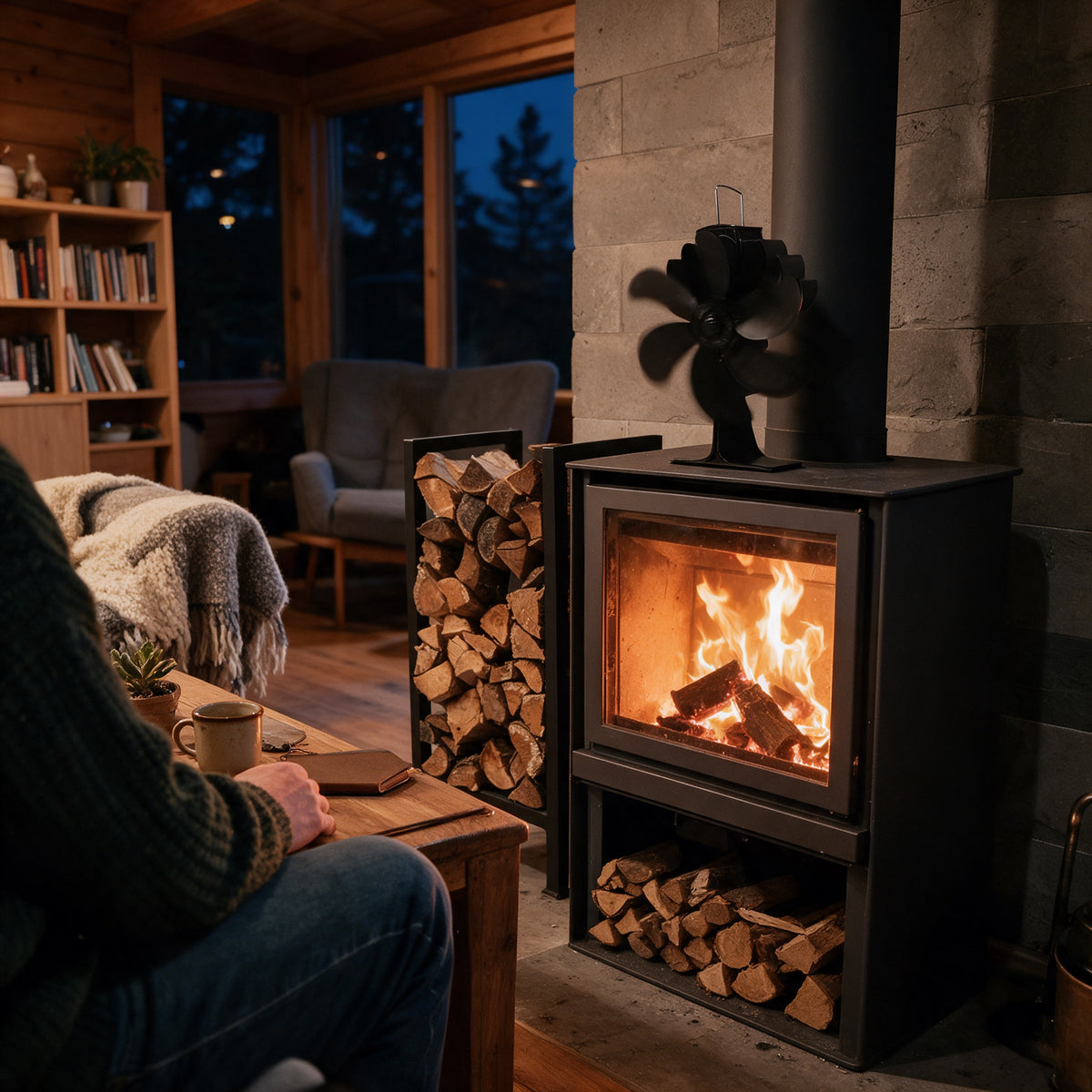 Thermoelectric Stove-Top Fan, in use