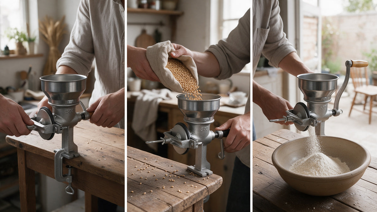 Cast-Iron Hand Grain Mill, how it works