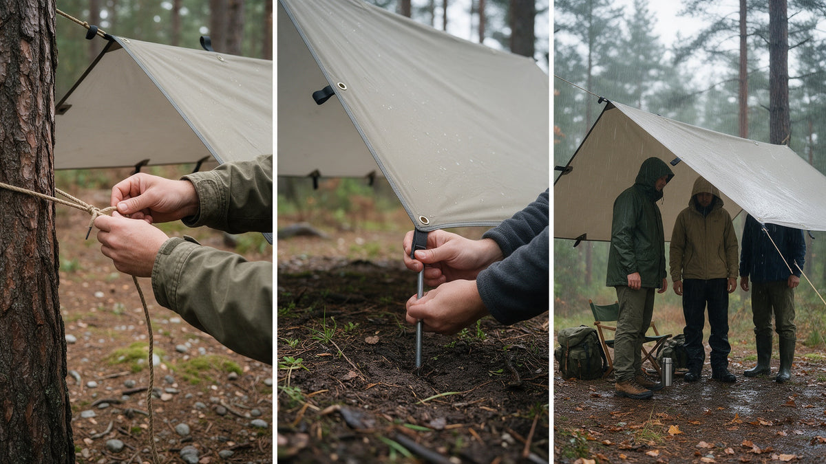 Waterproof Camping Tarp, 19 Hang Points, how it works