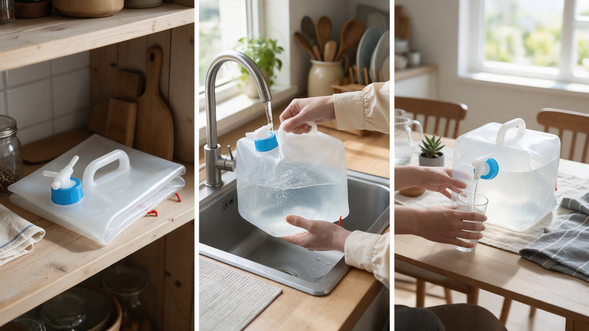Collapsible Water Tank with Tap, how it works