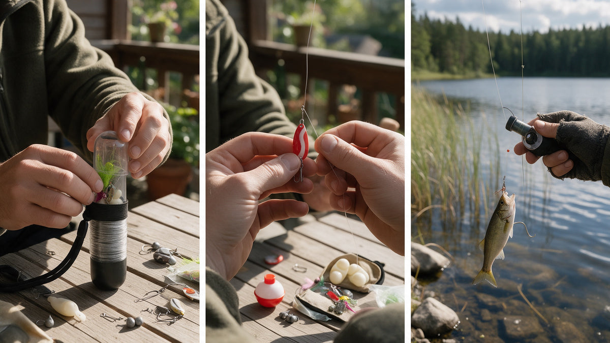 25-Piece Survival Fishing Kit with Pocket Reel, how it works