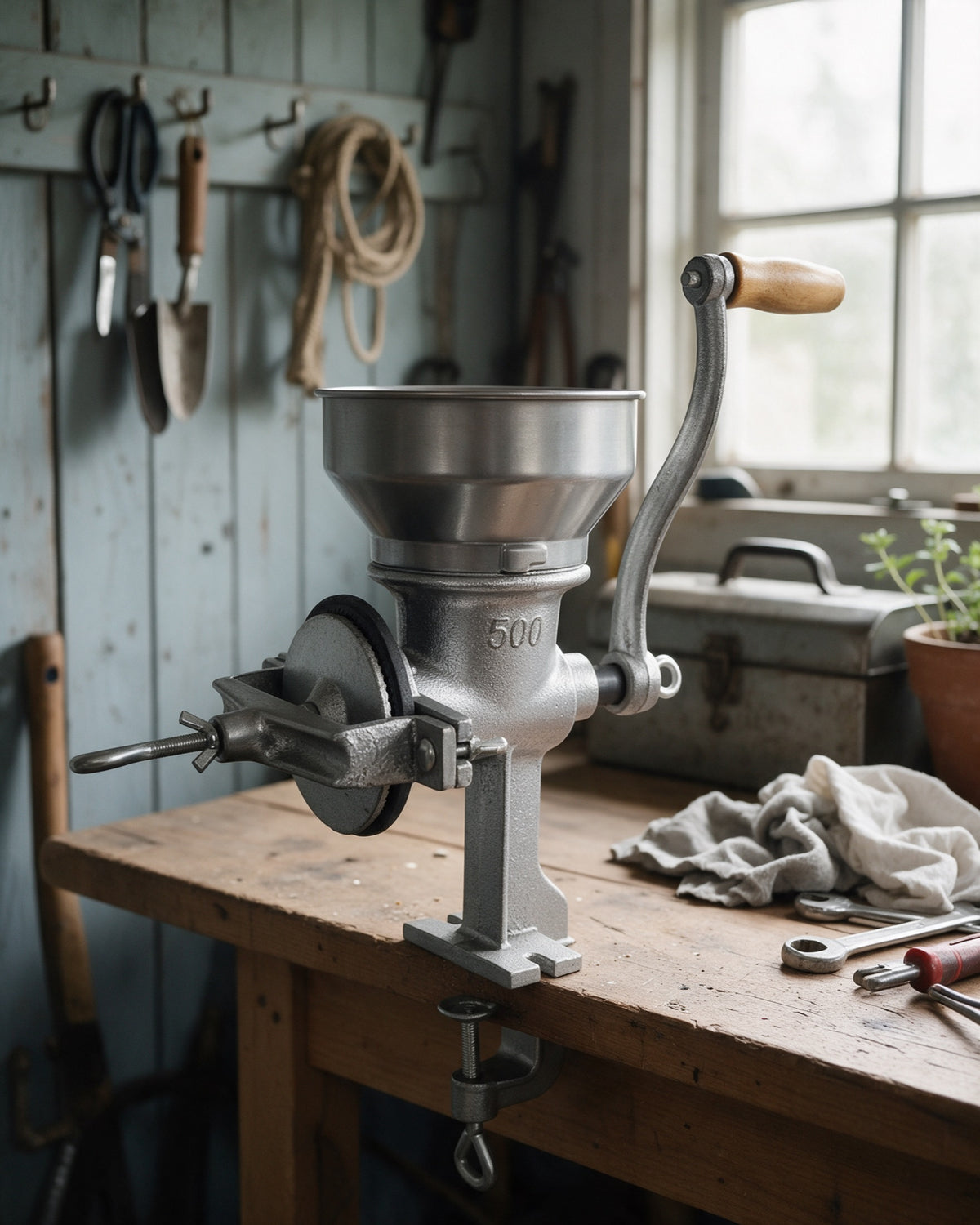 Cast-Iron Hand Grain Mill, details