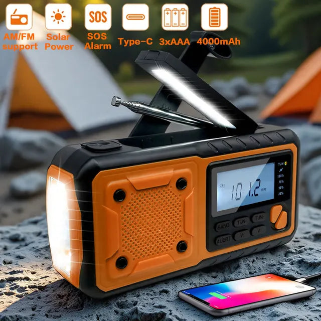 Hand Crank Solar Emergency Radio 4000 mAh