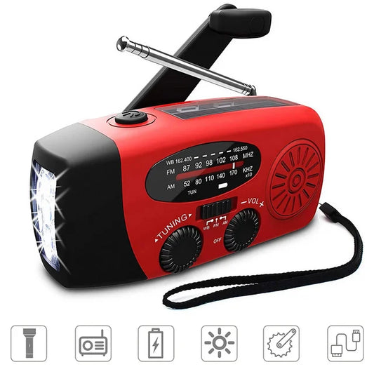 Compact Hand Crank Solar Radio