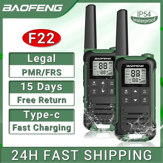 Baofeng F22 PMR446 Walkie Talkie, pair